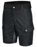Black Rip-Stop Poly/Cotton Stretch Work Shorts with pocket details and a logo. Suitable for workwear.