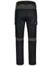 Black work pants with grey accents, featuring cargo pockets and a logo. Ideal for durability and comfort in workwear.