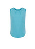 A sleeveless blouse in light blue featuring pleat detail at the front. The design is simple and elegant.
