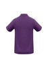 A purple crew men's polo shirt featuring a classic collar and short sleeves, with a logo on the chest.