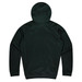 A dark green hoodie featuring a smooth fabric and a hood, with a plain back design.