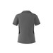 A grey polo shirt featuring black side panels and a collar, showcasing a sleek design and tailored fit.