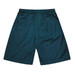 Dark green kids' sports shorts with an elastic waistband and a smooth finish. Features a logo.