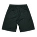 Sports shorts for kids in dark green, featuring an elastic waistband and a simple design. Contains a logo.