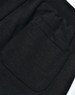 A close-up view of a black poly/cotton terry sweat pant, highlighting a back pocket detail.