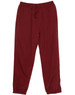 Burgundy warm-up pants featuring an elastic waistband, two pockets, and a logo. Designed for comfort and movement.