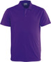 A purple men's basic polo shirt with a collar and three buttons, featuring a logo.