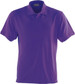 A purple polo shirt with a classic design featuring a collar and short sleeves. It has a logo on the upper left side.