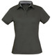 A dark green polo shirt for ladies featuring a classic collar and short sleeves. It has a logo on the chest.