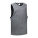 A grey unisex tank top with sleeveless design. It features a seamless blend of fabric and includes a logo.