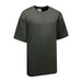 Oversized tee in a dark green hue with a relaxed fit and short sleeves. Features a logo on the label.