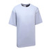 An oversized tee in a light grey colour, featuring short sleeves and a relaxed fit. It includes a logo on the label.