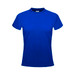 A bright blue ladies' plain micromesh tee with short sleeves and a subtle logo.