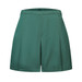 A pair of green school culottes with a fitted waistband and a pleated design. Features a logo on the waistband.