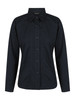 Aston ladies' long sleeve button-up shirt in navy blue with a tailored fit and a small logo.