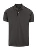 A black men's polo shirt featuring a classic collar and two-button placket, with a logo on the chest.