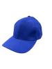 A blue cap made of brushed heavy cotton, featuring a structured design and a brim. It has a logo on it.