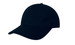 A navy blue cap with a curved brim and a smooth fabric finish. It features a logo on the front.