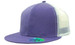 A purple cap with a mesh back and snapback closure, featuring a logo on the front.