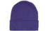 Acrylic beanie in a vibrant purple colour with a folded cuff. The item features a logo on the side.