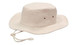 A brushed heavy sports twill hat in cream with eyelets and a drawstring for adjustment.