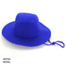 A royal blue Poly Cotton Slouch Hat featuring a wide brim and adjustable cord. Includes a logo on the side.