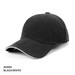 A black and white rotated panel sandwich cap with a curved peak and a logo.