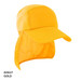 A gold Legionnaire cap featuring a wide brim and neck flap, ideal for sun protection. It includes a logo.