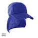 A royal blue Legionnaire cap with a extended neck flap and a logo. Ideal for outdoor wear.