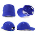A blue PET/Cotton sandwich cap with contrasting trim, featuring a logo and a secure adjustable strap at the back.