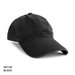 A black enzyme washed cap with a curved brim, featuring a logo on the front.