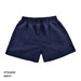 Navy Sierra Shorts with an elastic waistband and drawstring, featuring a logo. Suitable for sports activities.