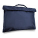 A navy blue library bag with a handle and a simple design. It features a logo on the front.