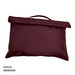 A maroon library bag with a flap and a handle, featuring a simple and functional design.