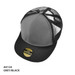A grey and black adult snapback cap with a mesh back and a circular logo on the front.