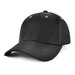 A black cap with a curved brim, featuring stitching details and ventilation holes. It has a logo on the front.