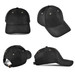 A black cap featuring multiple ventilation eyelets, adjustable strap, and a sleek design. Includes a logo on the front.