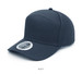 A navy cap with a three-panel design and a branded logo on the front.