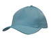 A light blue cap with a curved brim, featuring a solid design and a logo.