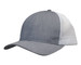 A grey cap featuring light brushed poly cotton marle and honeycomb mesh sides. Includes a branded logo.