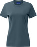 A premium cotton short-sleeve tee shirt in a teal colour, featuring a plain design and a logo on the label.