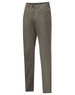 Ladies' flexi chino pants in a stylish khaki colour with a sleek, fitted design and a logo.