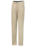 Men's flexi chino pants in beige with a classic jean style design and a logo on the label.