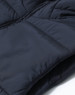 Men's sustainable insulated puffer vest in navy, featuring a soft, textured fabric and a zip closure.