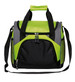 A cooler bag featuring a bright green front with black accents and dual carry handles, including a detachable shoulder strap.