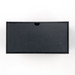 A black box with a minimalist design, suitable for packaging a wine glass set.