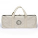 A beige canvas bag with two handles and a logo, designed for storing a quoits set.
