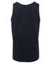 A black singlet with a plain back, featuring a small logo on the side. Suitable for casual wear.