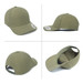 A khaki cap featuring a structured design, showcasing various angles including the front, side, and inside view, with a logo.