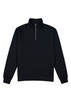 A black men's 1/4 zip jumper featuring a high collar and long sleeves. It has a simple, minimalist design with a logo.